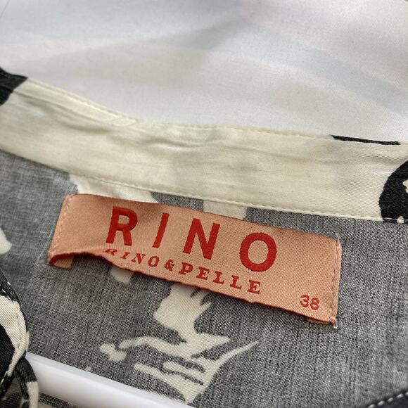 Rino & Pelle Black Aldona Birch Bloom Tunic Blouse Size 38 Lagenlook Whimsigoth - Picture 5 of 10